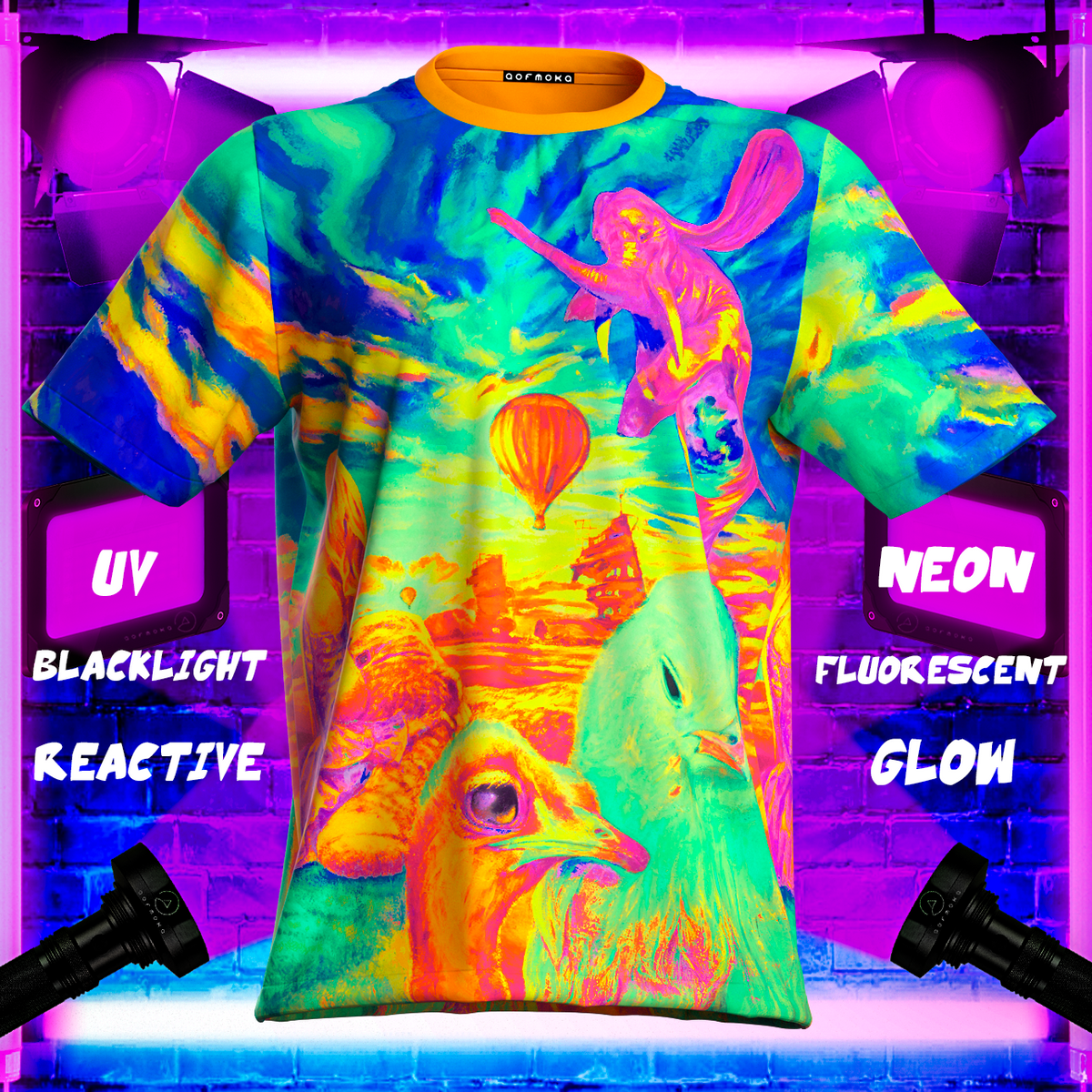 How to Paint GLOW IN THE DARK UV / NEON fluorescent airbrush t shirts 