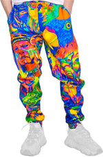 Print Sweatpants Neon Ultraviolet Fluorescent Leopard Africa pm15