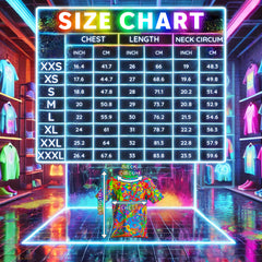 Neon Green Shirt Glow in UV Fluorescent Face Dragon