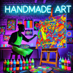 Neon Green Shirt Glow in UV Fluorescent Face Dragon