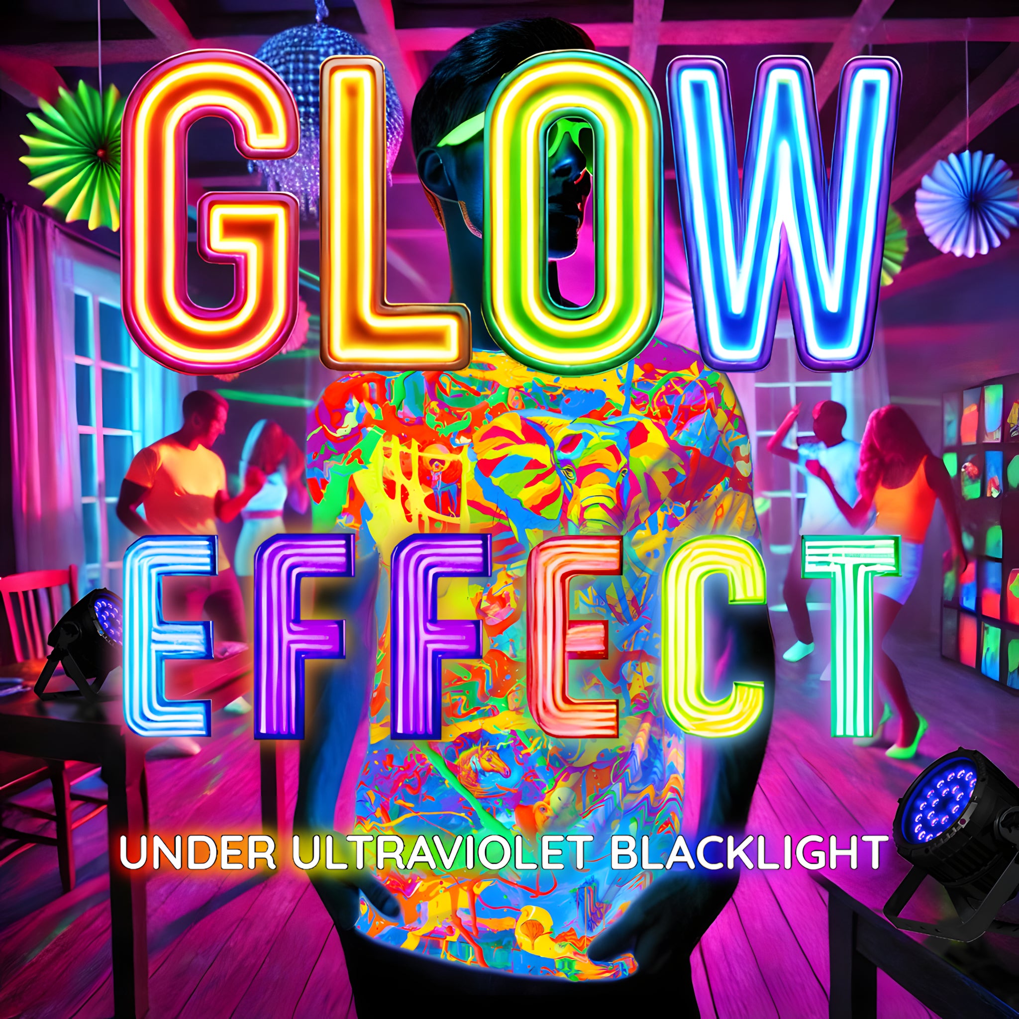 Neon Pink T-Shirt Blacklight Reactive Party Rave Pink Girl