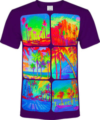 Shirts With Palms Glow in UV Fluorescent Neon Design