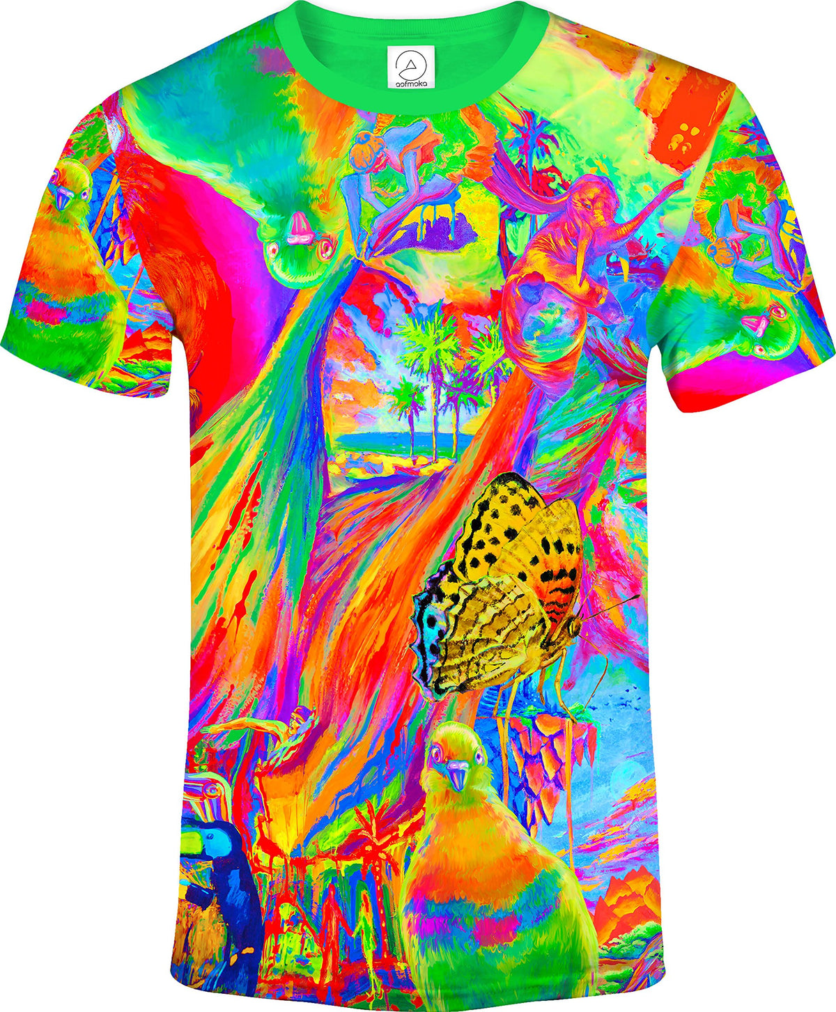 Neon Tee Shirt Glow in Blacklight Handmade Dream Away