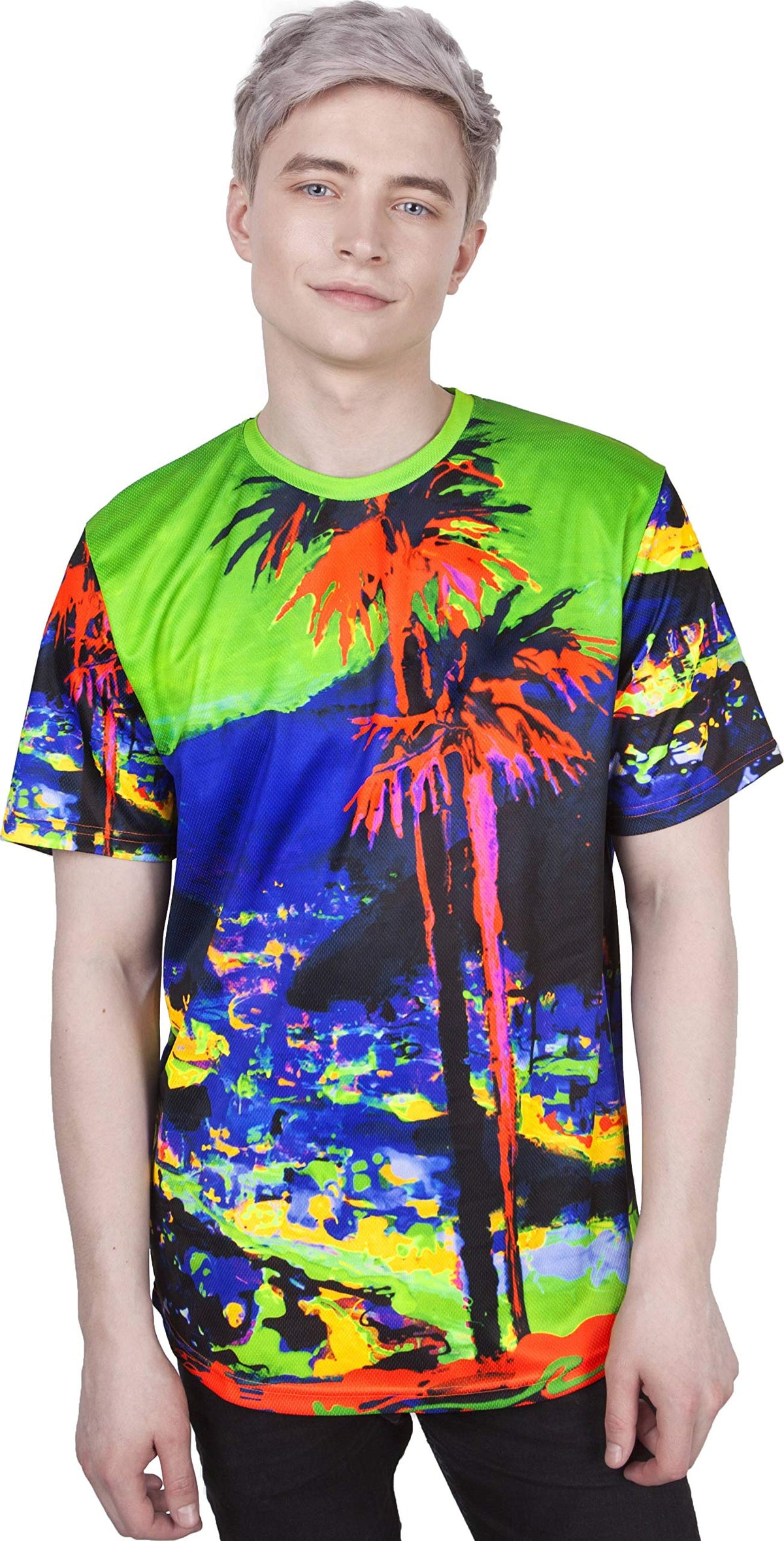 Palms Tee Shirt Glow in Ultraviolet Fluorescent Sri Lanka