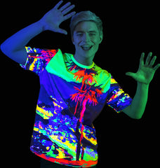 Palms Tee Shirt Glow in Ultraviolet Fluorescent Sri Lanka