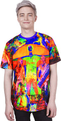 Blacklight Tshirts Glow in UV Fluorescent Crazy House
