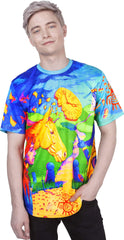Neon Design T-Shirt Glow in UV Fluorescent Time Roulette