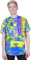 Blacklight Rave Tshirt Yellow Cab Glow in UV Fluorescent