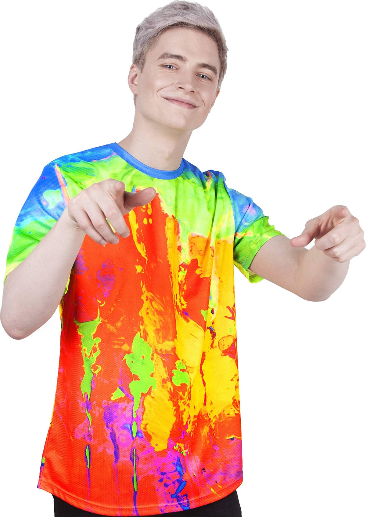 Acid Rave Tshirt Glow in Ultraviolet Fluorescent Drip City