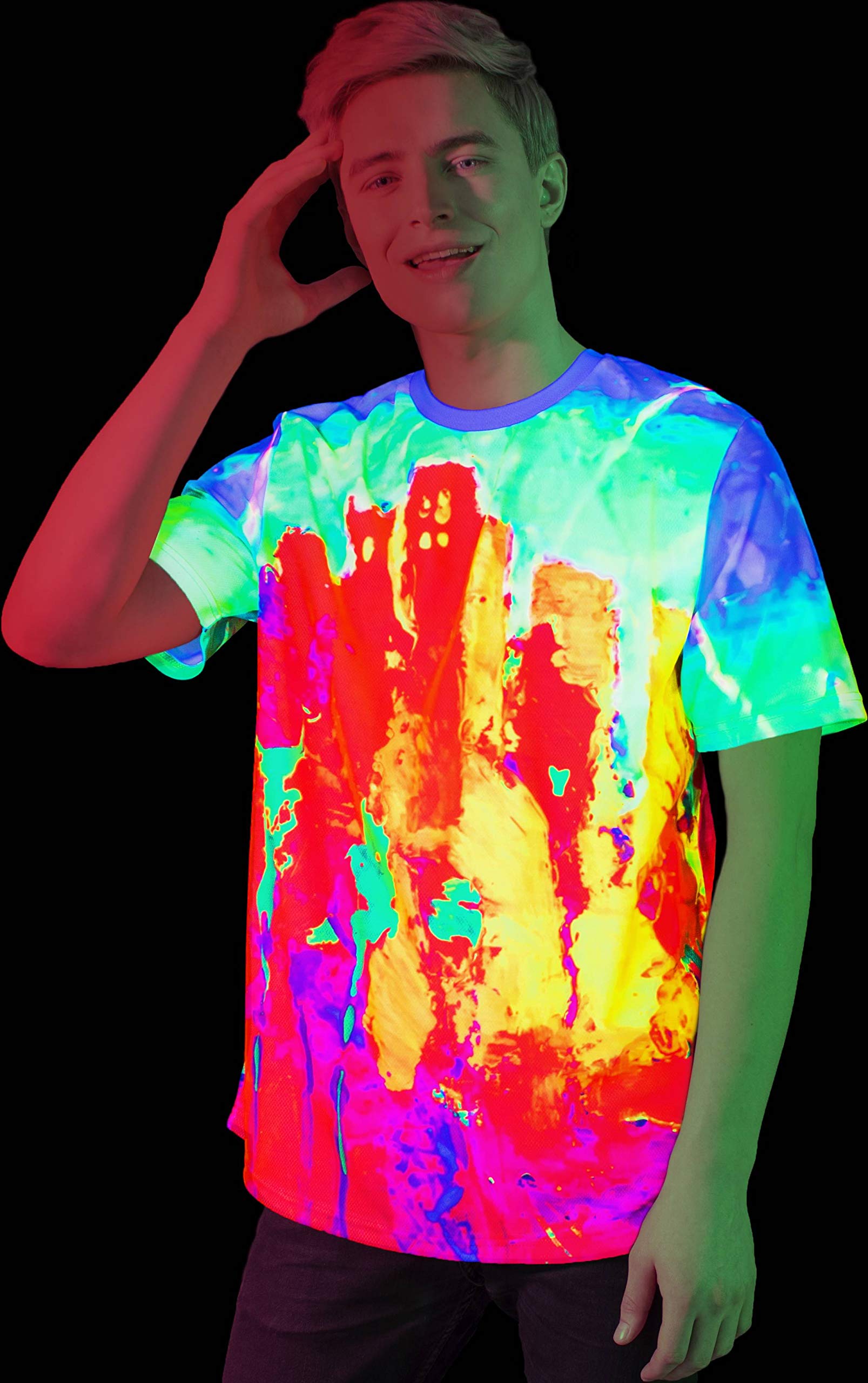 Acid Rave Tshirt Glow in Ultraviolet Fluorescent Drip City