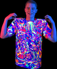 Blacklight T-Shirt Glow in UV Fluorescent Cosmic Color