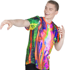 Neon Lighting Party T-Shirt Glow in UV Fingerprint