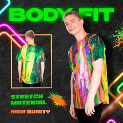 Neon Lighting Party T-Shirt Glow in UV Fingerprint
