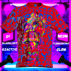 Neon T-Shirt Men Glow Blacklight UV Reactive Art Multicolor
