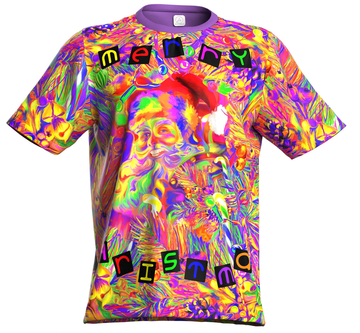 Neon T-Shirt Men Glow Blacklight UV Reactive Art Multicolor