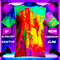 Acid Rave Tshirt Glow in Ultraviolet Fluorescent Drip City