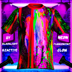 Neon Lighting Party T-Shirt Glow in UV Fingerprint