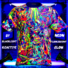 Blacklight T-Shirt Glow in UV Fluorescent Cosmic Color