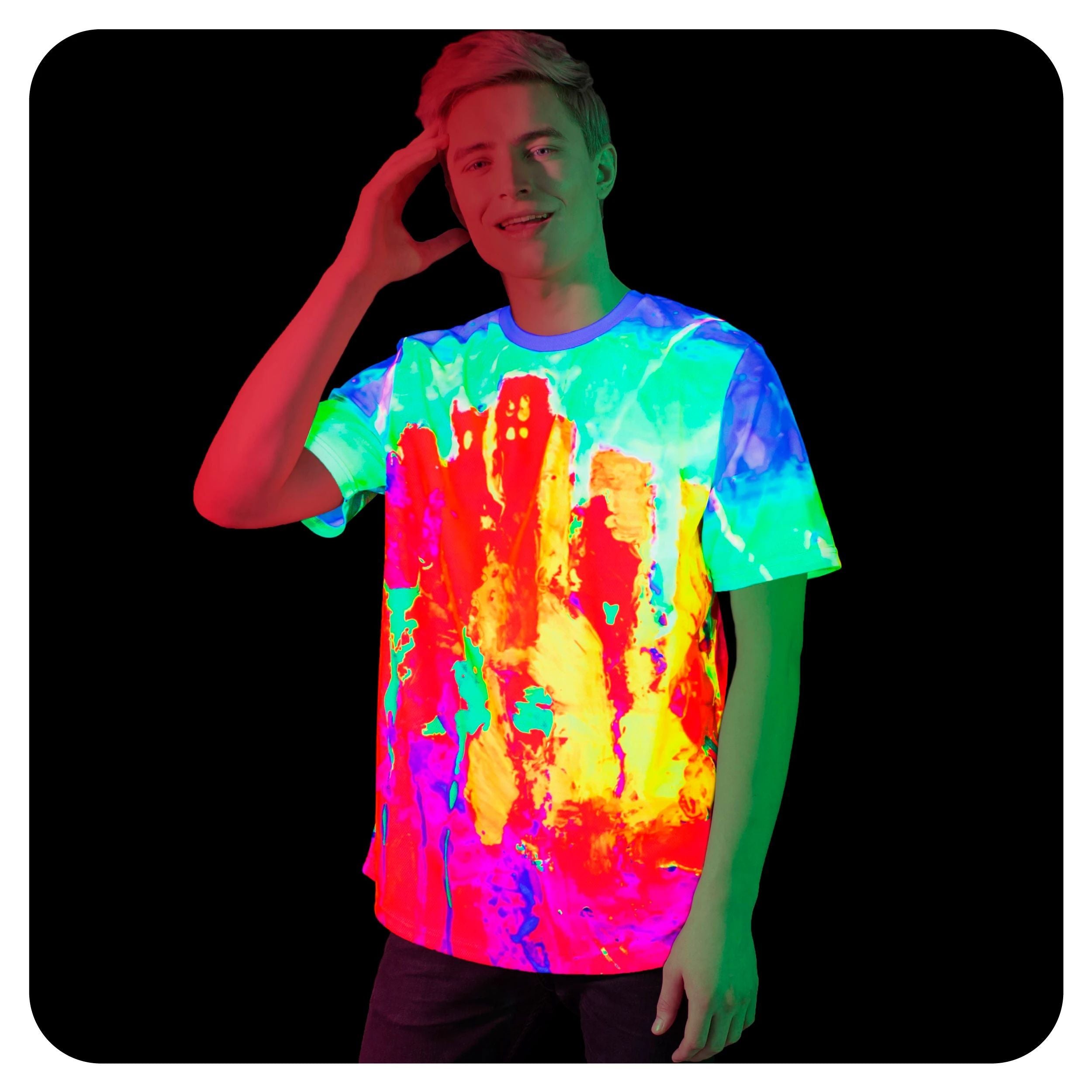 Acid Rave Shirt Mens Glow in Ultraviolet Fluorescent Drip City ts23