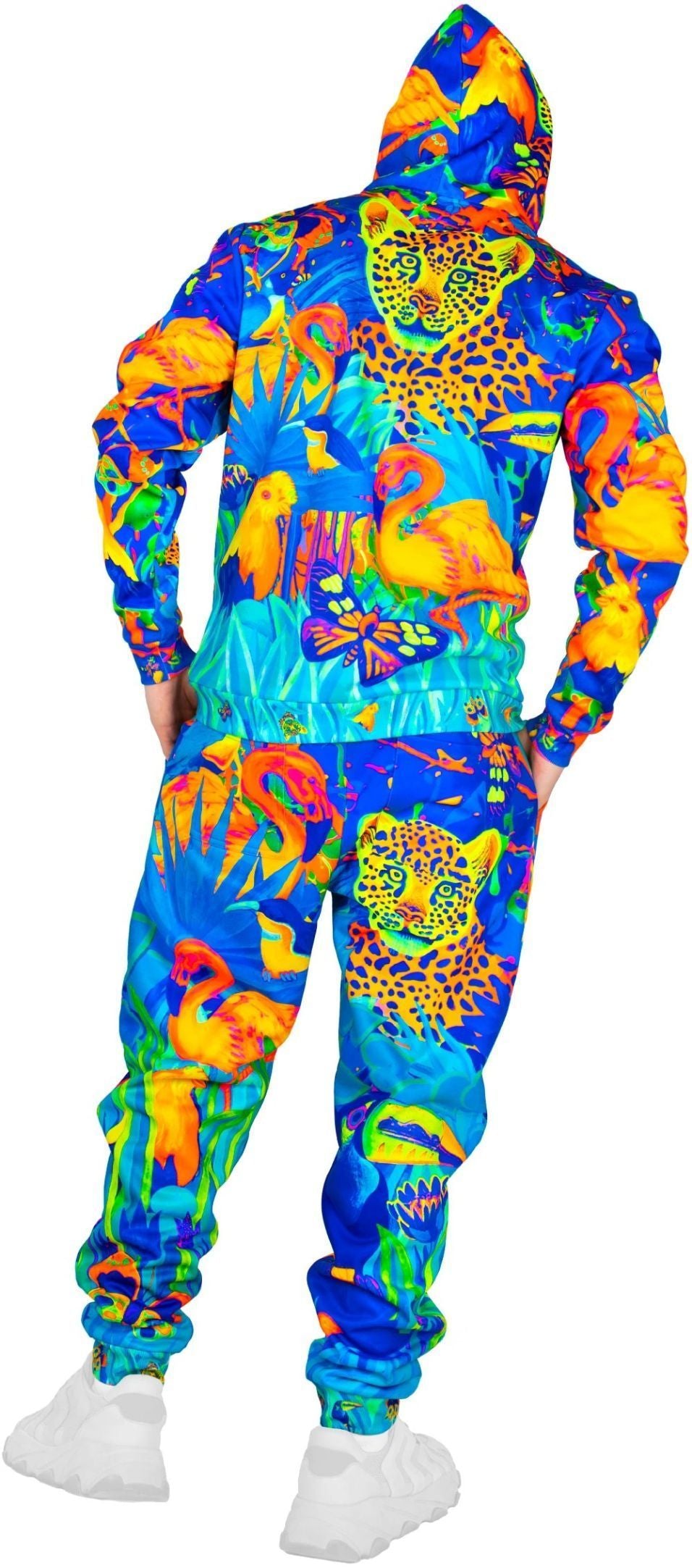 Birthday Sweatpants Neon Blacklight Handmade Art Print Lion Jungle pm13