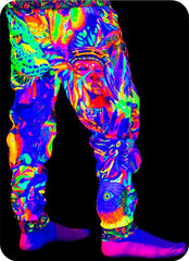Black Light Men Hoody Neon Ultraviolet Fluorescent Leopard Africa pm15