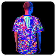 Black Light Party Tee Shirt Glow in UV Fluorescent Cosmic Color ts29