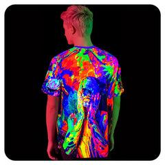 Black Light Rave Outfit Glow in UV Fluorescent Crazy House ts19