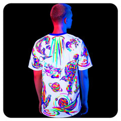 Black Light T Shirt Designs Glow in UV Fluorescent Cosmic White ts39
