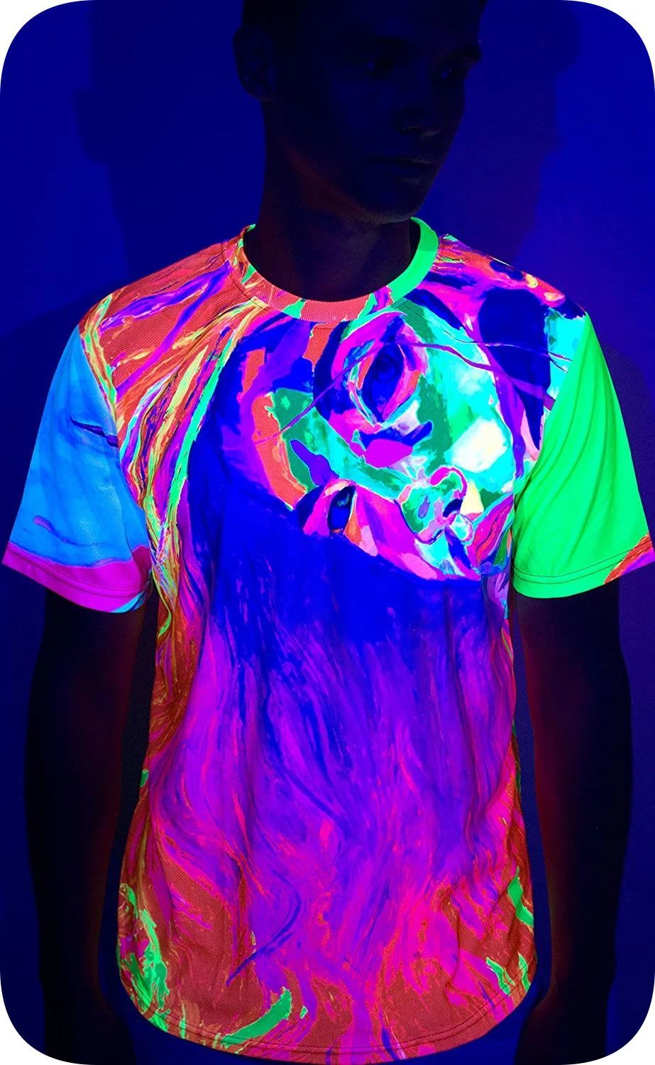 Blacklight T-Shirt Ideas Glow in Ultraviolet Fluorescent Model April ts9