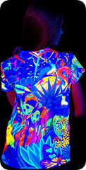 Fluorescent T Shirt Mens Glow in UV Fluorescent Lion Jungle tsw13