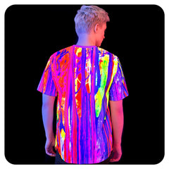Girls Party Animal Shirt With Neon Shirt Glow in UV Acid Cream ts25