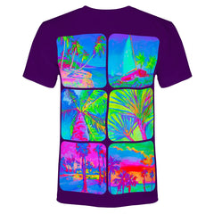 Girls Party Animal Tshirt Glow in UV Fluorescent Neon Design ts4