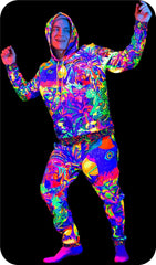 Glowing Sweatshirt Men Neon Ultraviolet Fluorescent Leopard Africa pm15