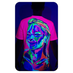Lightweight UV Shirts Blacklight Reactive Party Rave Pink Girl ts12