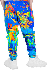 Man Blacklight Pants Neon Blacklight Handmade Art Print Lion Jungle pm13