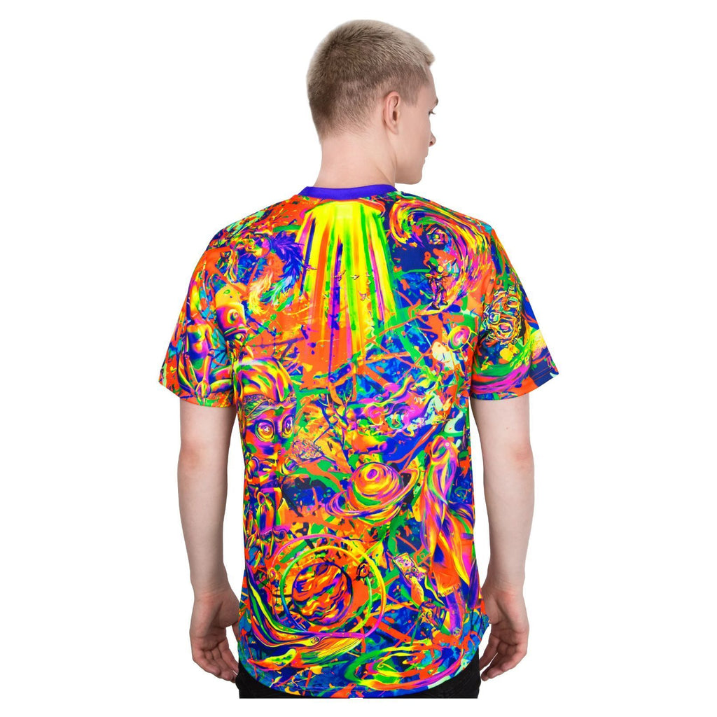 Neon Rainbow Tie Dye Black Light Glow in The Dark Shirt