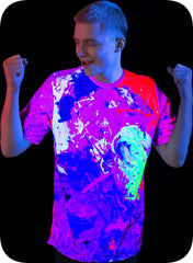 Neon Element T Shirt Womens Glow in UV Fluorescent Purple Porrige ts21