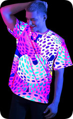 Neon Glow T-Shirt for Men Glow in UV Fluorescent Grand Donut ts30