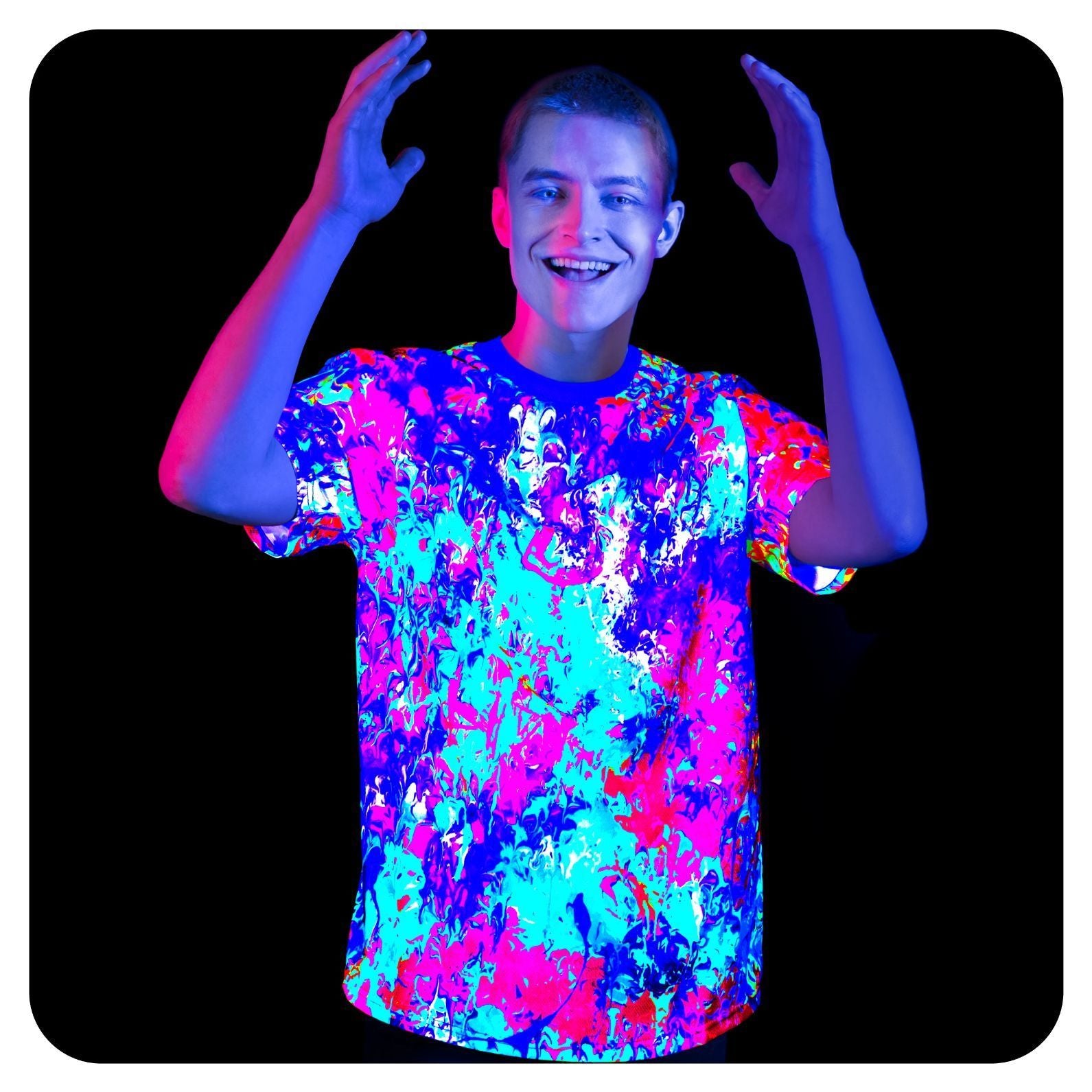 Neon Glow in The Dark Shirts Glow in UV Fluorescent Moka Creation ts40