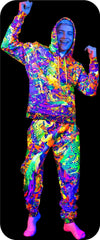 Neon Graphic Pants UV Fluorescent Print Splash Flamingo pm3