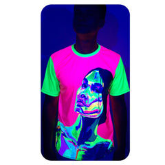 Neon Green T-Shirt Mans Glow in Ultraviolet Fluorescent Ulia ts10
