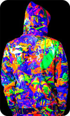 Neon Hoody for Men UV Fluorescent Neon Elegant Elephant bhm5