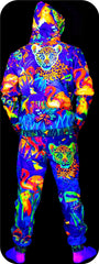 Neon Pants Neon Blacklight Handmade Art Print Lion Jungle pm13