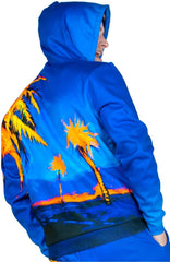 Neon Party Hoodie Glow in The Blacklight Hawaii Palms bhm1