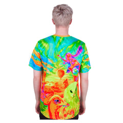 Neon Party Shirt Glow in UV Fluorescent Birds ts20
