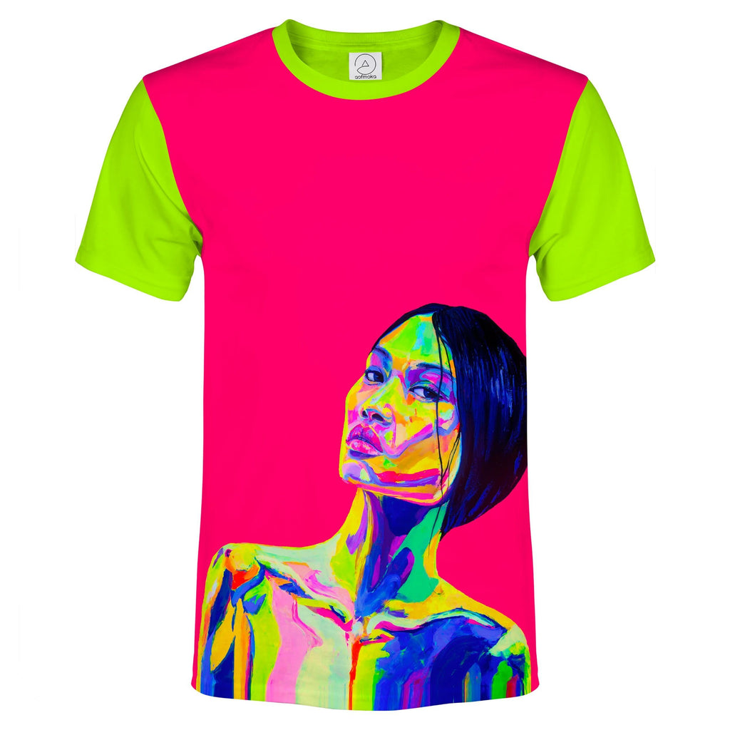 Neon Pink T-Shirt Glow in Ultraviolet Fluorescent Ulia ts10