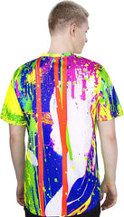 Neon Print T-Shirt for Men Glow in UV Fluorescent White Spot ts28
