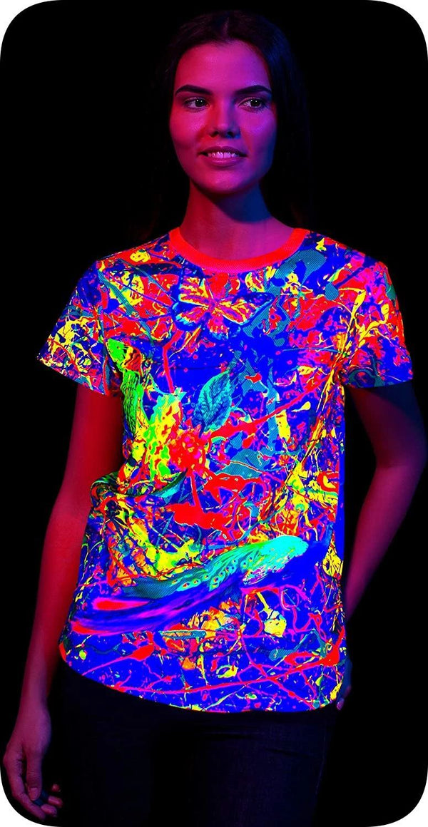 Neon Shirt for Women in UV Fluorescent Splash Flamingo tsw3
