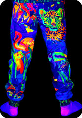 Neon Sweatpants Neon Blacklight Handmade Art Print Lion Jungle pm13