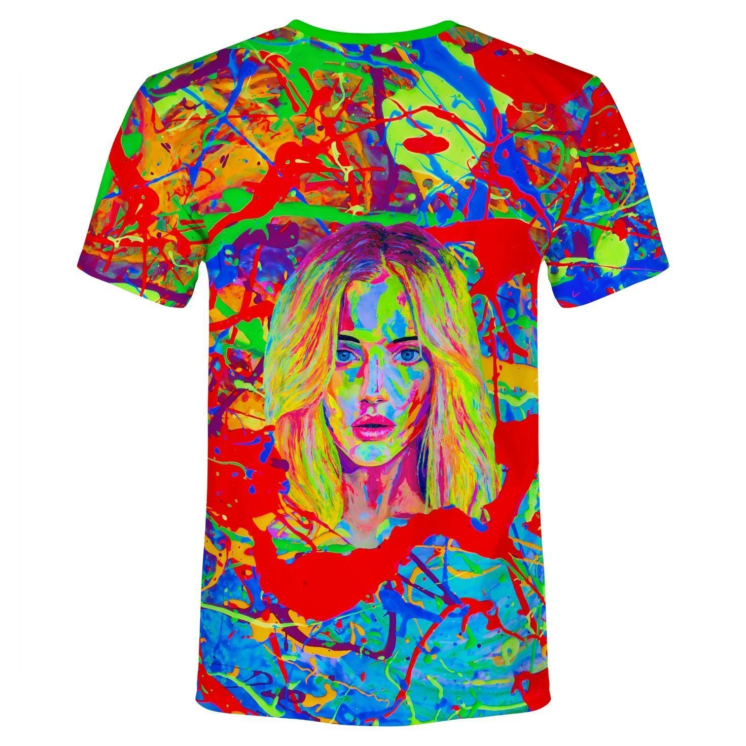 Neon T-Shirt for Women Glow in UV Fluorescent Faces Girls Splash ts2